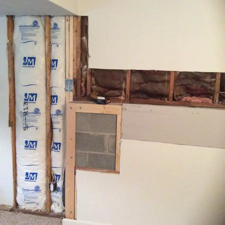 Wall insulation replacement during Contents Cleaning & Restoration in Upper Southampton
